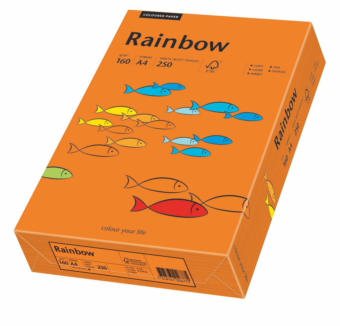 Papier ksero Rainbow A4 160g ciemny pomarańczowy R26 Papyrus